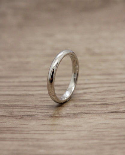CB Design Curved slät vigselring 3,0 mm i platina