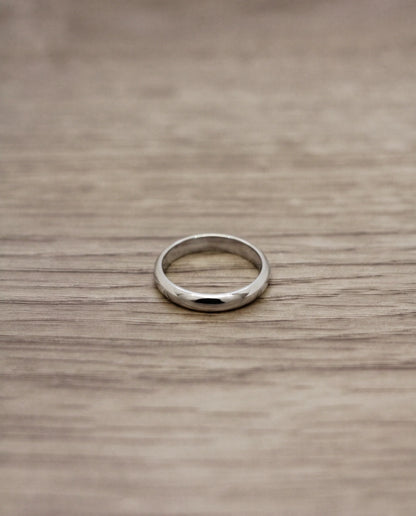CB Design Curved slät vigselring 3,5 mm i platina